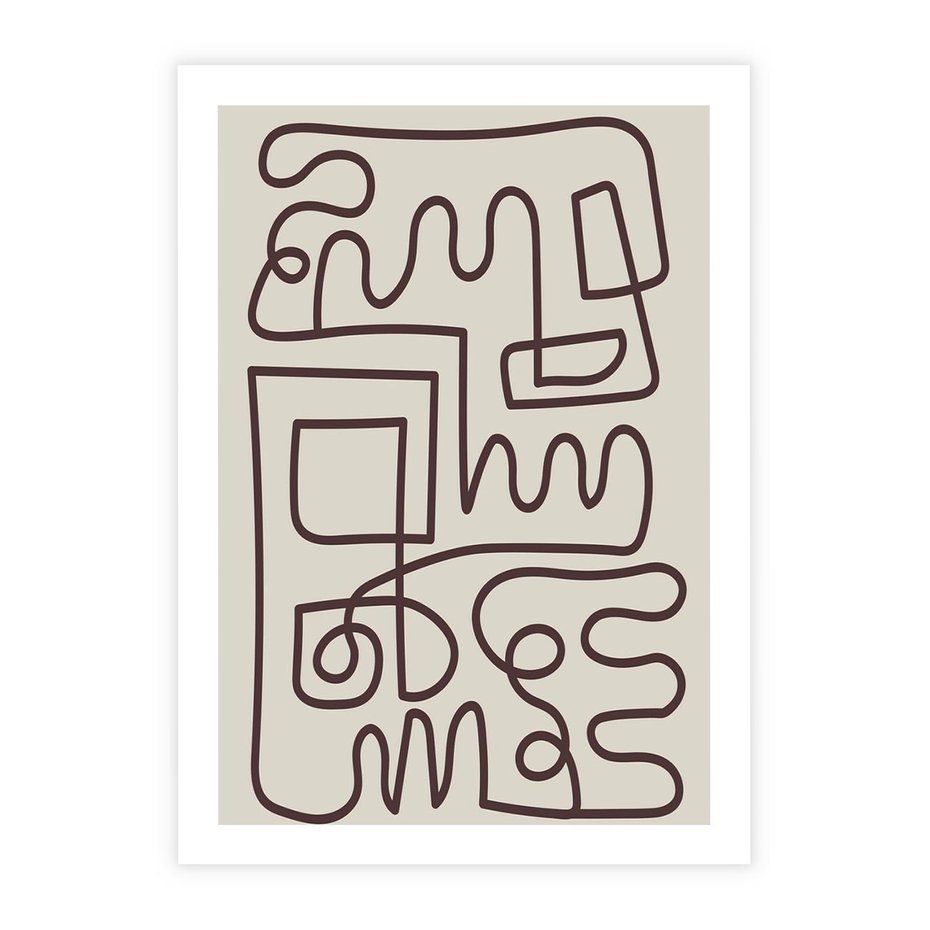 Plakat bez ramy 40x50 - Etniczna Abstrakcja - nowoczesna boho grafika, abstrakcja