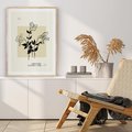 Plakat w ramie 40x50 - Malowane szkicowe tęsknoty - kwiaty, typografia - rama drewno
