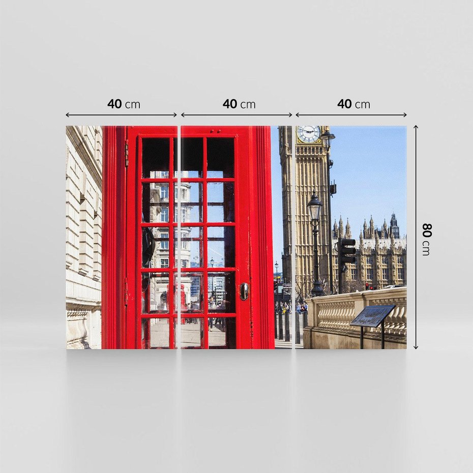 Obraz na płótnie 120x80 - Ikoniczna budka telefoniczna w Londynie - budka, telefoniczna