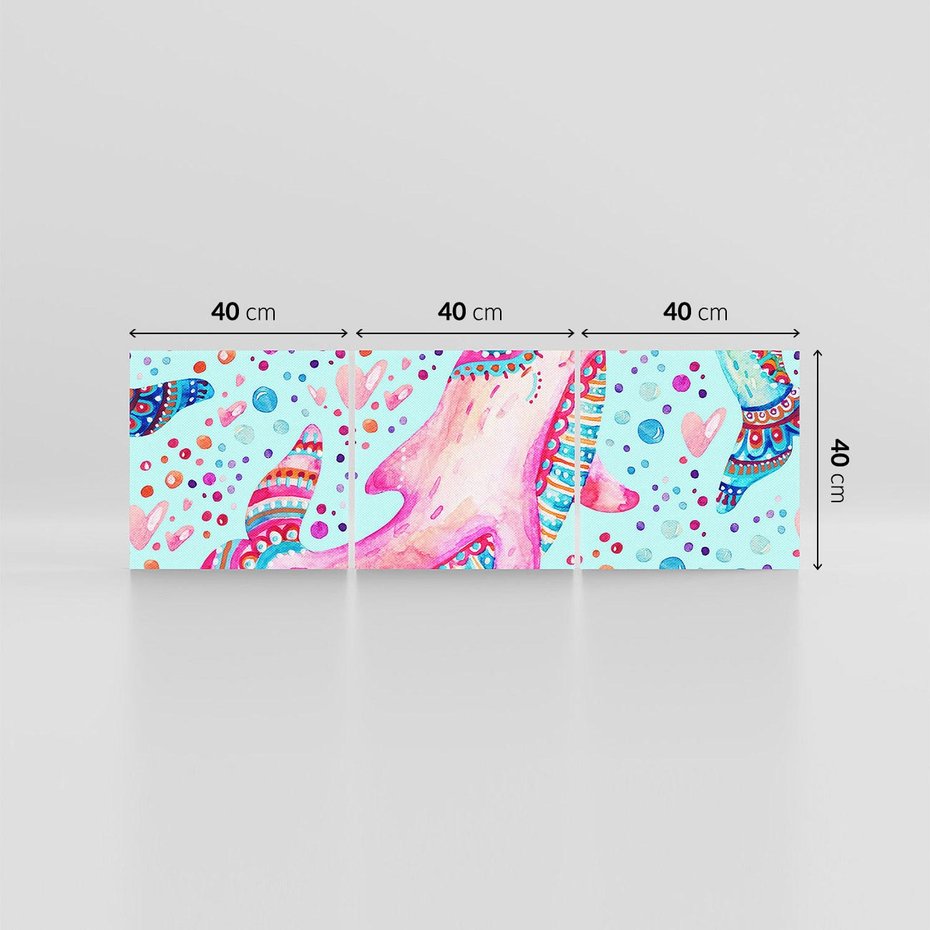 Obraz na płótnie 120x40 - Lekkość W Ruchu - delfin, akwarela