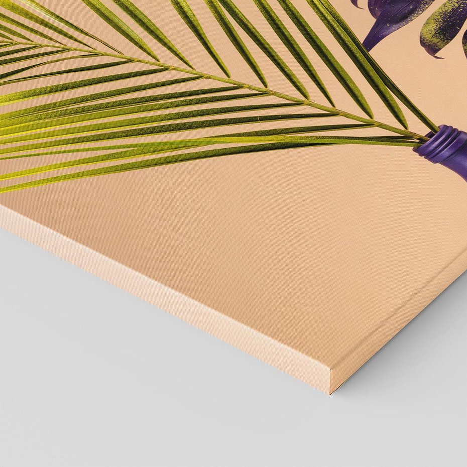 Obraz na płótnie 70x70 - Delikatne Piękno - palma, pastele