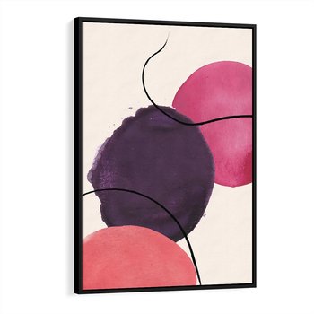 Obraz w ramie 50x70 - Migotliwe Widzenia - abstrakcyjne akwarelowe plamy, nieregularne linie - rama czarna