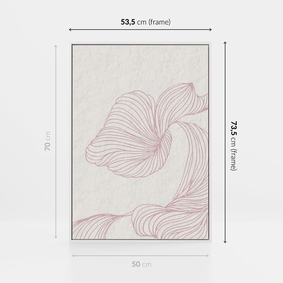 Obraz w ramie 50x70 - Szept marzeń i tajemnic - abstrakcyjne, roślinne ornamenty - rama biała