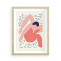 Plakat w ramie 50x70 - Dźwięk ciszy na płótnie - para zakochanych, graficzny obraz - rama drewno