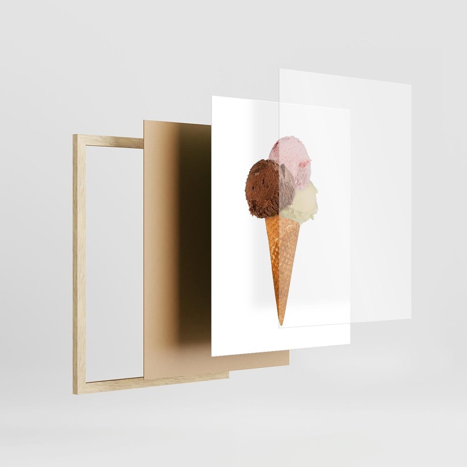 Plakat w ramie 30x40 - Slodki Raj Lodziarni - lody, deser - rama drewno