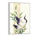 Obraz w ramie 80x120 - Migocące Ptaki - japońska sztuka, ptak - rama biała