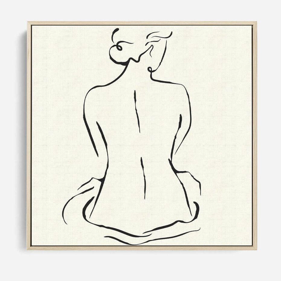 Obraz w ramie 50x50 - Migotliwa Symfonia - kobieta akt, minimalizm - rama drewno