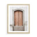 Plakat w ramie 50x70 - Śródziemnomorskie Drzwi Czasu - fotografia starych drzwi, śródziemnomorska architektura - rama drewno