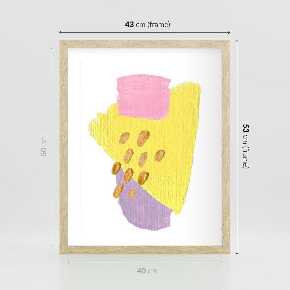 Plakat w ramie 40x50 - Refleksje Akwarelowych Widoków - akwarela, minimalizm - rama drewno