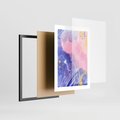 Plakat w ramie 30x40 - Migocące Granice Kształtów - abstrakcyjny plakat, pastelowe kolory - rama czarna