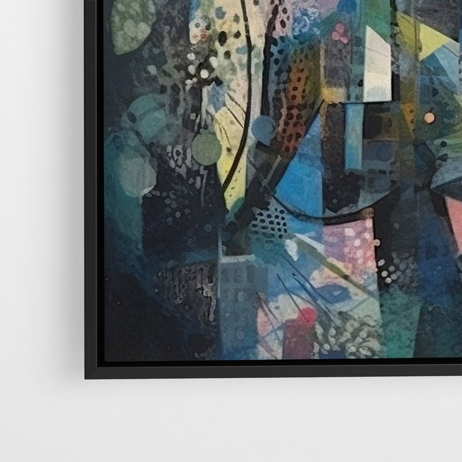 Obraz w ramie 50x70 - Rozbijając Granice Kreatywności - abstrakcyjny obraz, sztuka abstrakcji - rama czarna