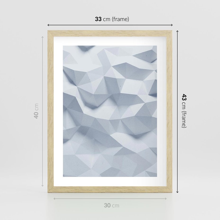 Plakat w ramie 30x40 - Trójwymiarowa geometria - geometria, 3d - rama drewno