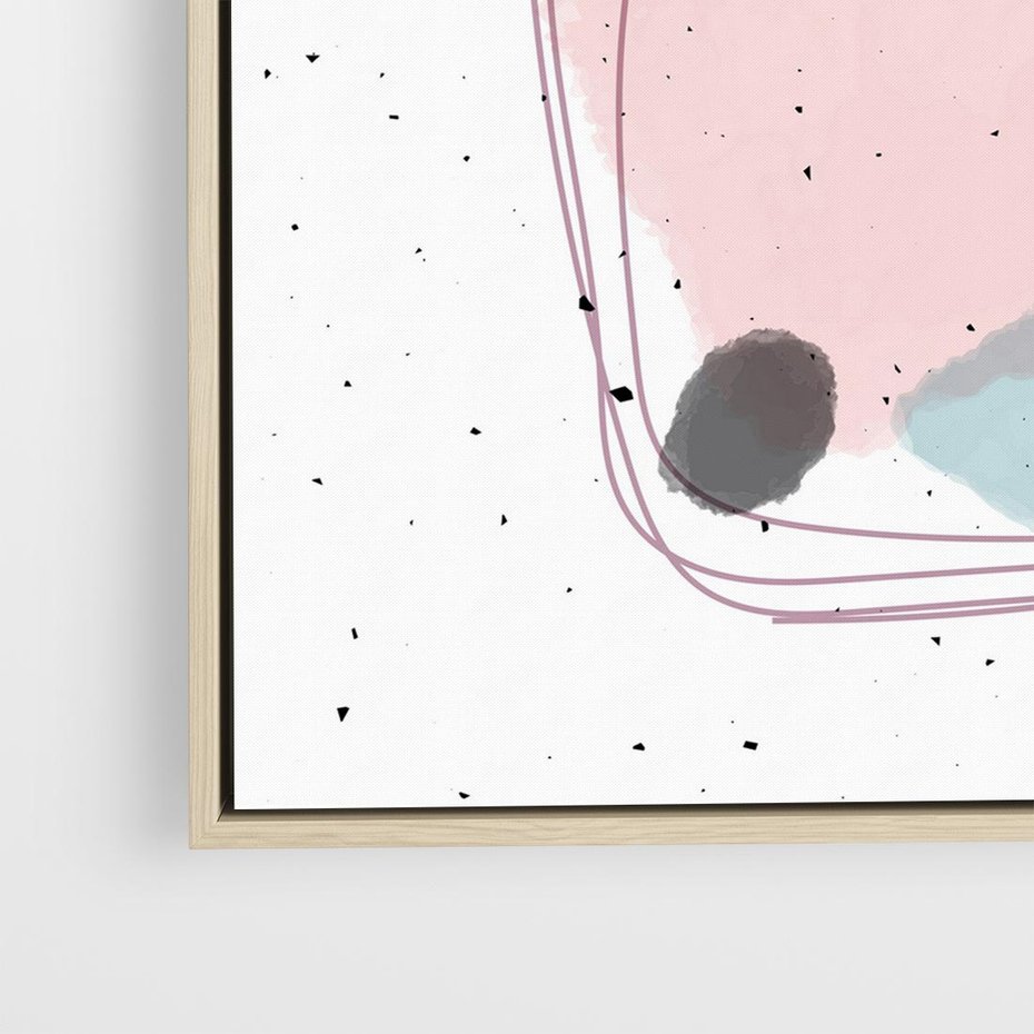 Obraz w ramie 80x80 - Migotliwa Opowieść - abstrakcyjna kompozycja, jak ręcznie malowana - rama drewno