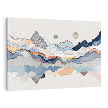 Obraz na płótnie 120x80 - Dynamiczne Góry - akwarelowe graficzne góry, krajobraz