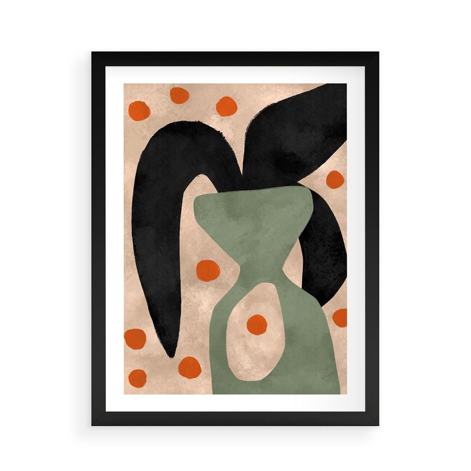 Plakat w ramie 50x70 - Impresje Boho - abstrakcyjny obraz, plakat - rama czarna