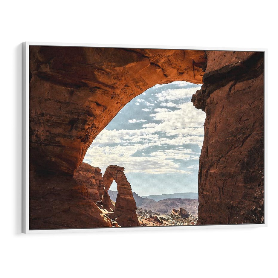 Obraz w ramie 100x70 - Magia pustynnego kanionu - pustynia, kanion - rama biała