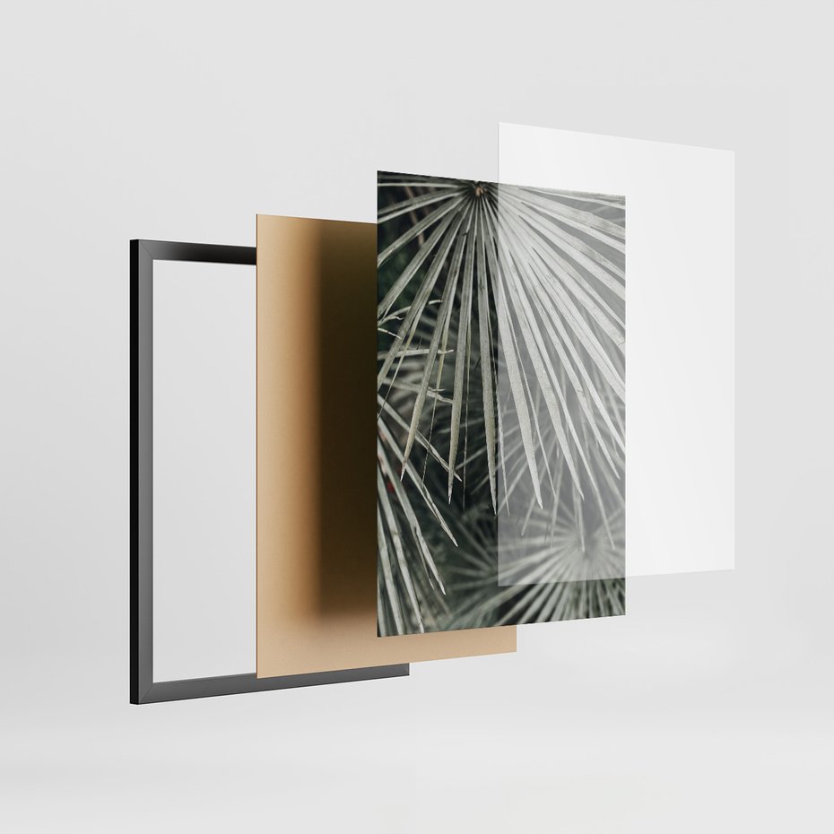 Zestaw obrazy w ramie 50x70 galeria - Liście, palmy, monstery - rama czarna