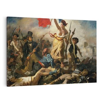 Obraz na płótnie 70x50 - "Wolność prowadząca lud" Eugène Delacroix - Reprodukcja - reprodukcja, obraz na płótnie