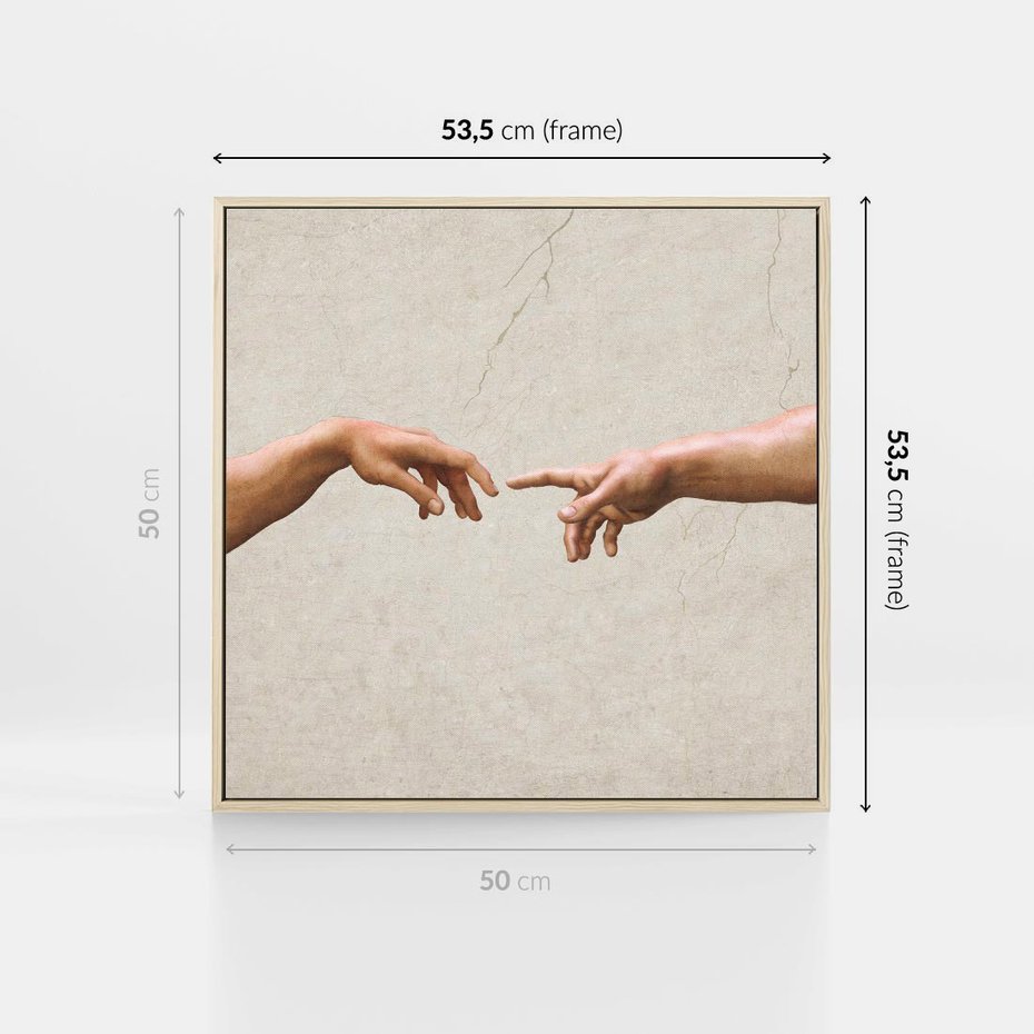 Obraz w ramie 50x50 - Antyczna Twórczość - inspiracja, Michał Anioł - rama drewno