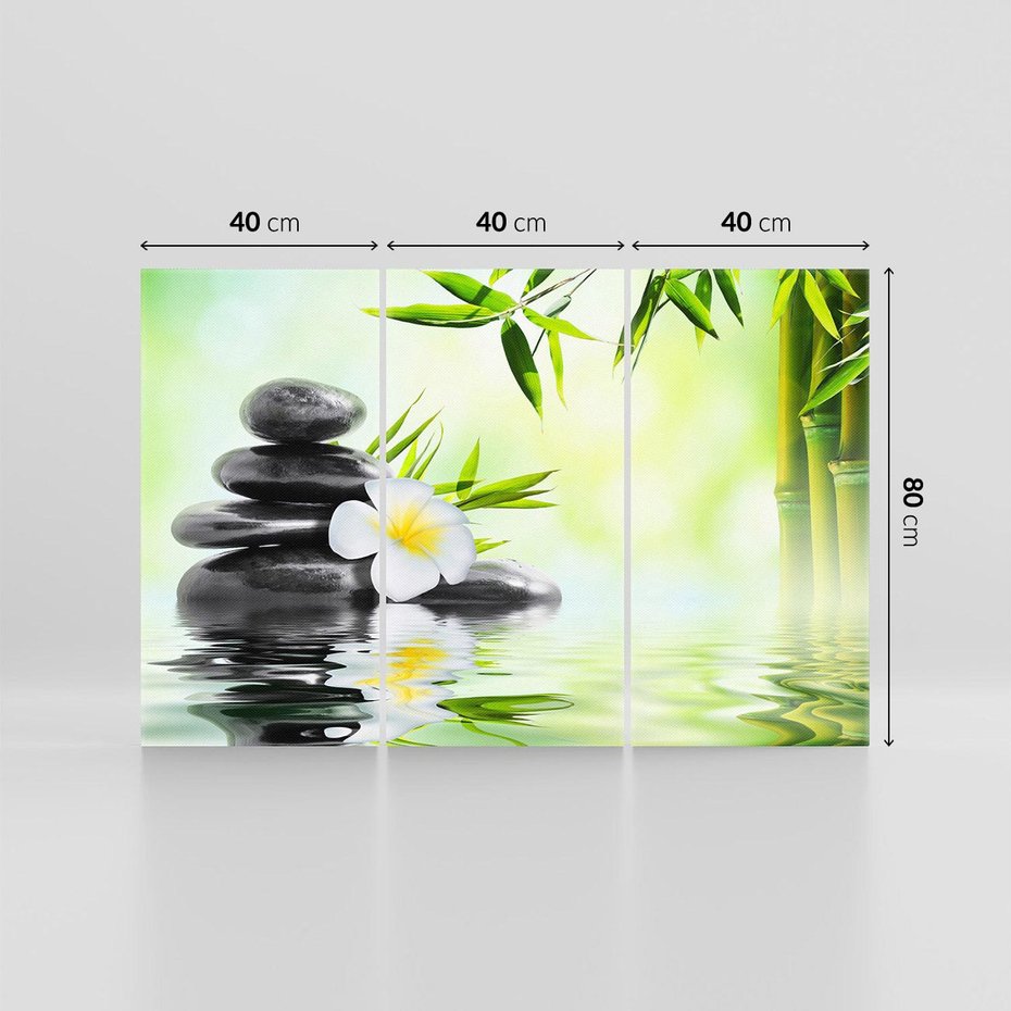 Obraz na płótnie 120x80 - SPA: Relaksująca woda i kamienie - SPA, woda