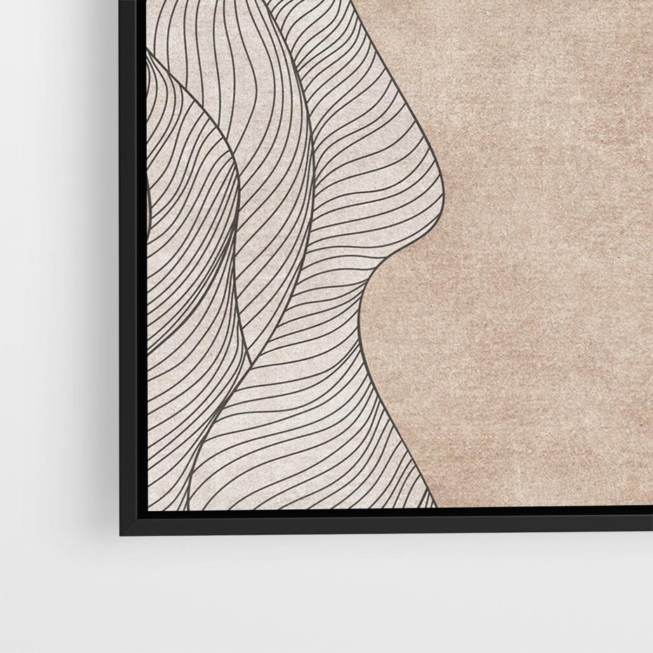 Obraz w ramie 50x50 - Symfonia uczuć i kształtów - delikatna kompozycja, falujące linie - rama czarna