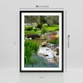 Plakat w ramie 50x70 - Ogródowy Strumyk - strumyk, ogród - rama czarna