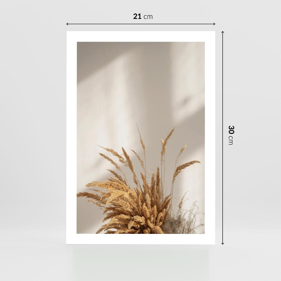 Plakat bez ramy 21x30 - mpresyjne układy traw - boho, trawy