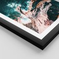 Plakat w ramie 50x70 - Fale i Skały w Spokoju i Burzy - morze, fale rozbijają się o skały - rama czarna