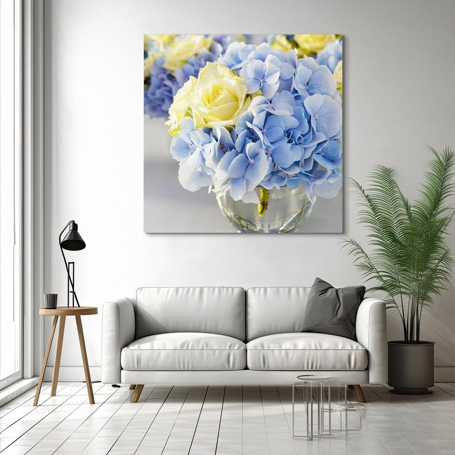 Obraz na płótnie 70x70 - Różany Bukiet - bukiet, kwiaty