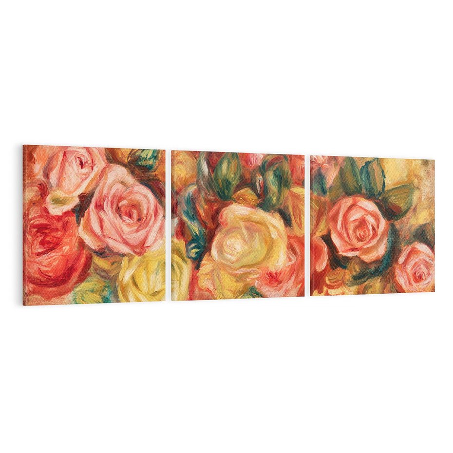 Obraz na płótnie 150x50 - "Róże" (1912), Pierre-Auguste Renoir - Reprodukcja - reprodukcja, obraz na płótnie