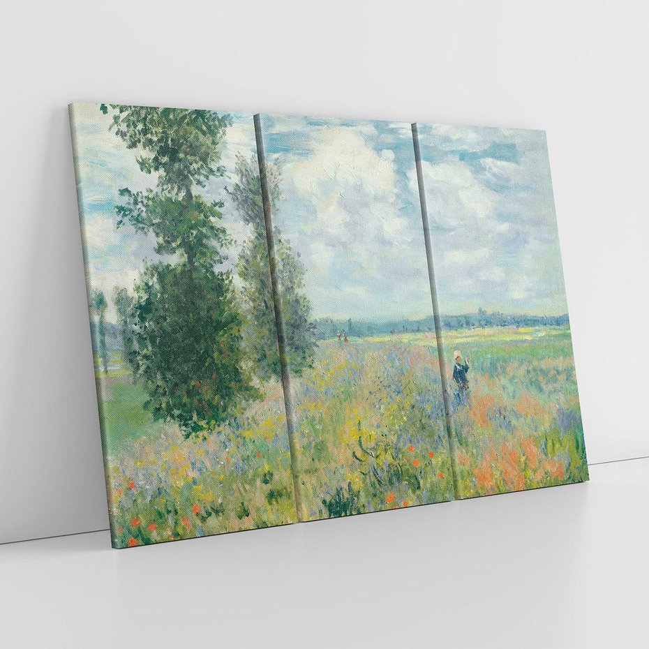 Obraz na płótnie 120x80 - Pola makowe w okolicach Argenteuil (1875), Claude Monet - Reprodukcja - reprodukcja, obraz na płótnie