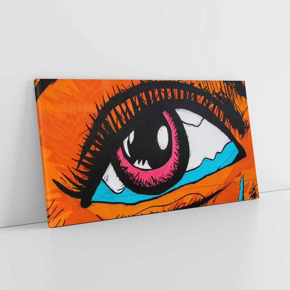 Obraz na płótnie 140x70 - Artystyczne spojrzenie: oko w graffiti - oko, graffiti