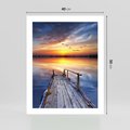 Plakat bez ramy 40x50 - Zachód słońca na pomostcie - pomost, zachód