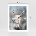 Plakat bez ramy 30x40 - Zimowy Urok Natury - gałązki pod śniegiem, natura