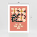 Plakat bez ramy 30x40 - Mgliste Refleksje - nowoczesny plakat, różowe tło