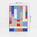 Obraz w ramie 50x70 - Bezczasowe Przenikanie Kształtów - abstrakcyjne geometryczne kształty, olejny obraz - rama drewno