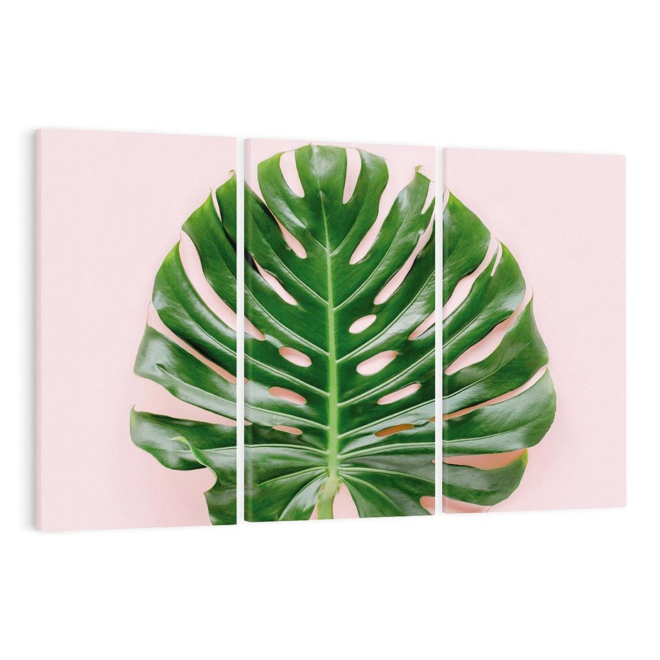 Obraz na płótnie 120x80 - Egzotyczna Roślinność - liście, monstera