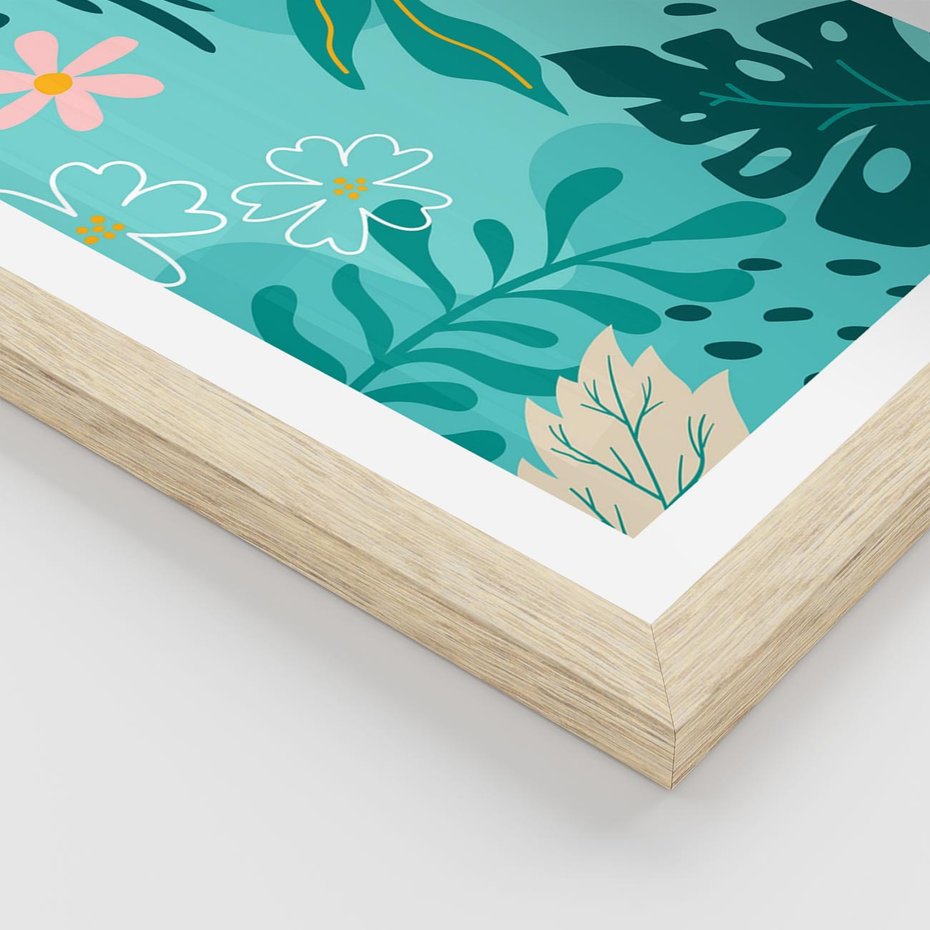 Plakat w ramie 30x40 - Kwiatowe Wibracje - pastelowa kompozycja, kwiaty - rama drewno