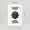 Plakat w ramie 50x70 - Tajemnicza Kompozycja - abstrakcyjne czarno białe formy, minimalizm - rama biała