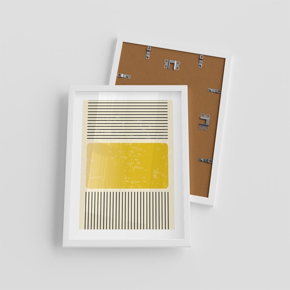 Plakat w ramie 30x40 - Geometryczna Harmonia - geometria, nowoczesny plakat - rama biała