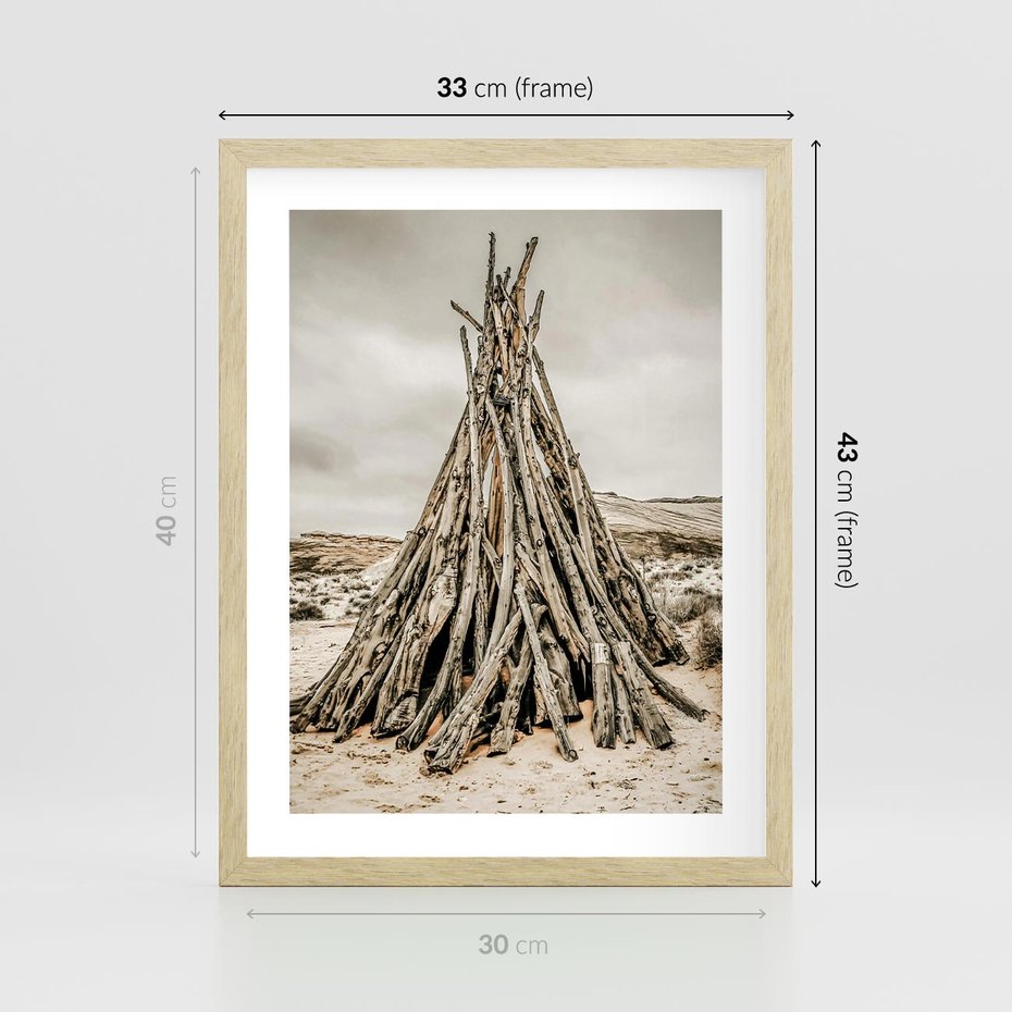 Plakat w ramie 30x40 - Ciepło Przeszłości - retro fotograia, odcienie sepii - rama drewno