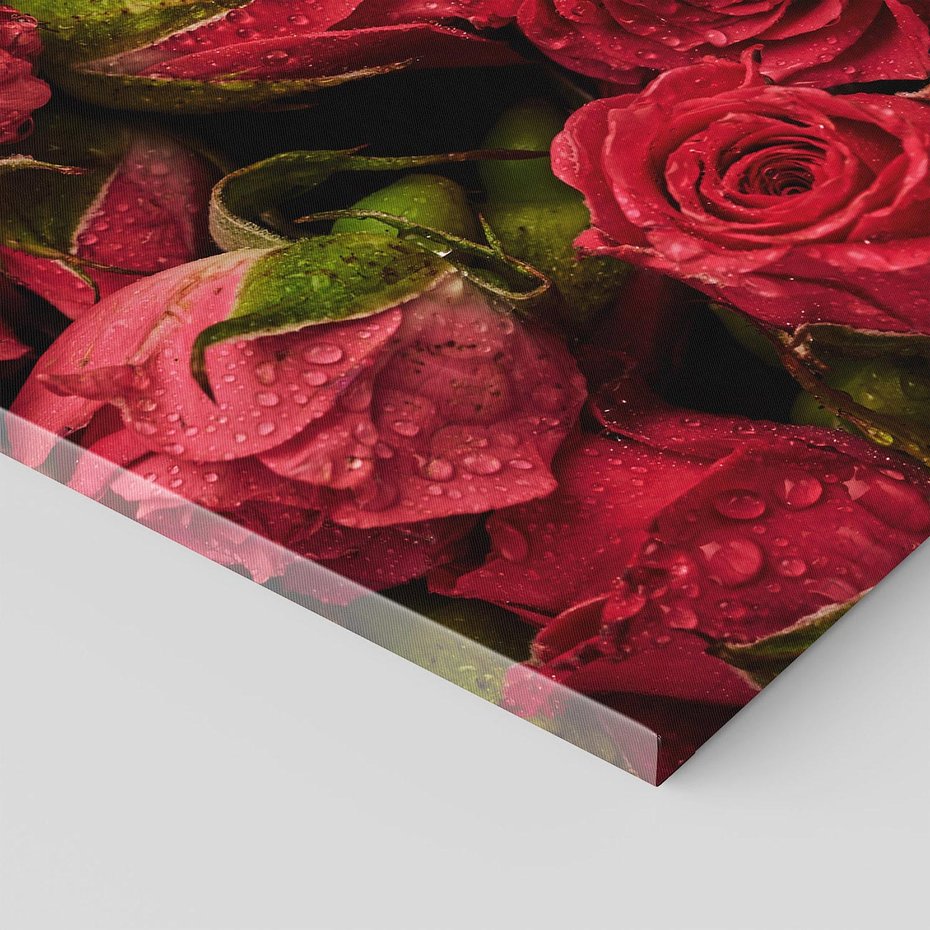 Obraz na płótnie 50x50 - Piękno róż: delikatność natury - róże, kwiaty