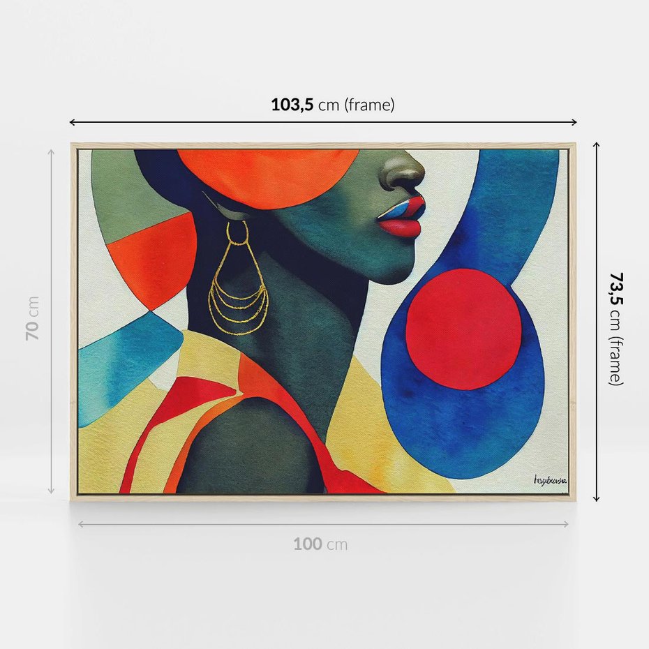 Obraz w ramie 100x70 - Kolory Kobiety - mural, abstrakcja - rama drewno