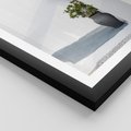 Plakat w ramie 30x40 - Błękitne wybrzeże - Santorini, Grecja - rama czarna
