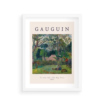 Plakat w ramie 30x40 - Gauguin: Reprodukcja i Typografia - Gauguin, reprodukcja - rama biała