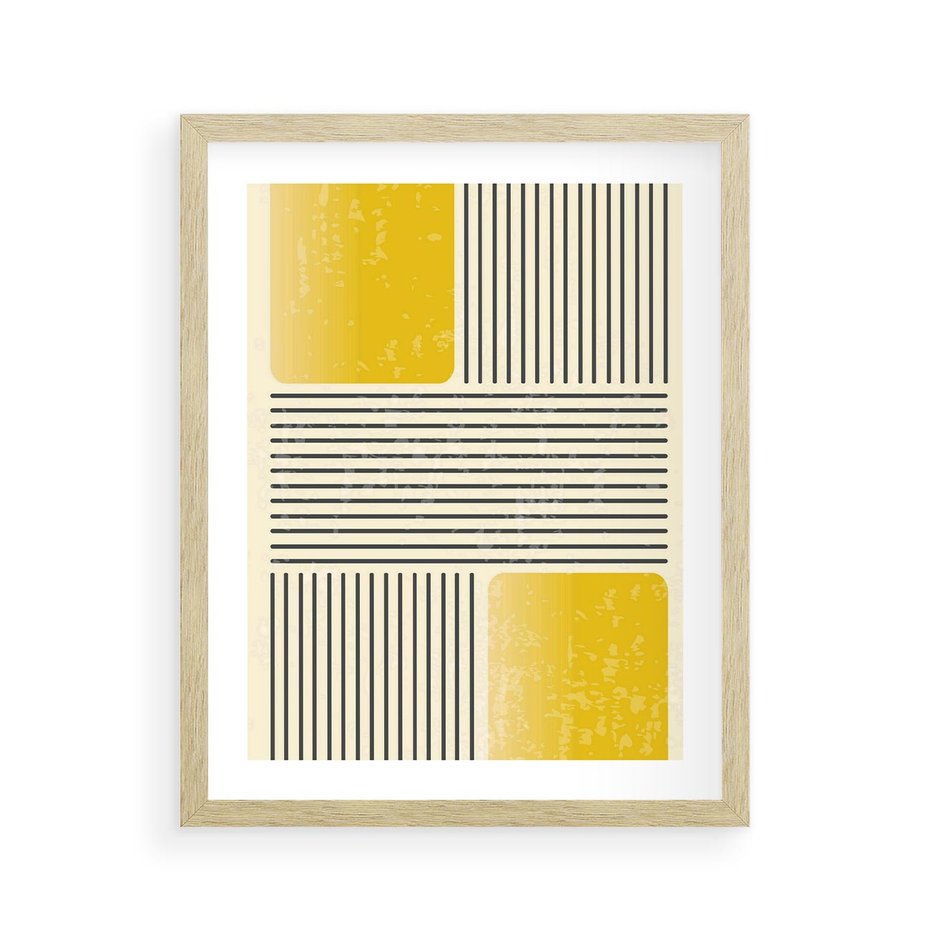 Plakat w ramie 40x50 - Geometria w Ruchu - geometria, proste linie - rama drewno