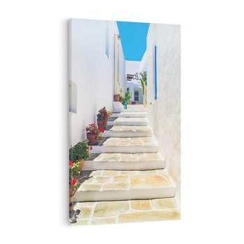 Obraz na płótnie 80x120 - Urok Greckiej Uliczki - grecka, uliczka