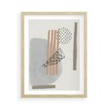 Plakat w ramie 50x70 - Nowoczesna Abstrakcja: Delikatne Beże - abstrakcja, nowoczesna sztuka - rama drewno