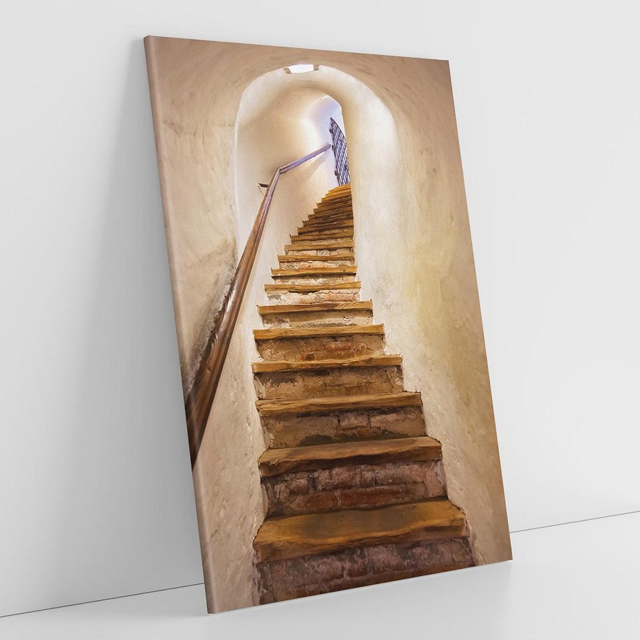 Obraz na płótnie 50x70 - Schody Wymiarów - schody, tunel