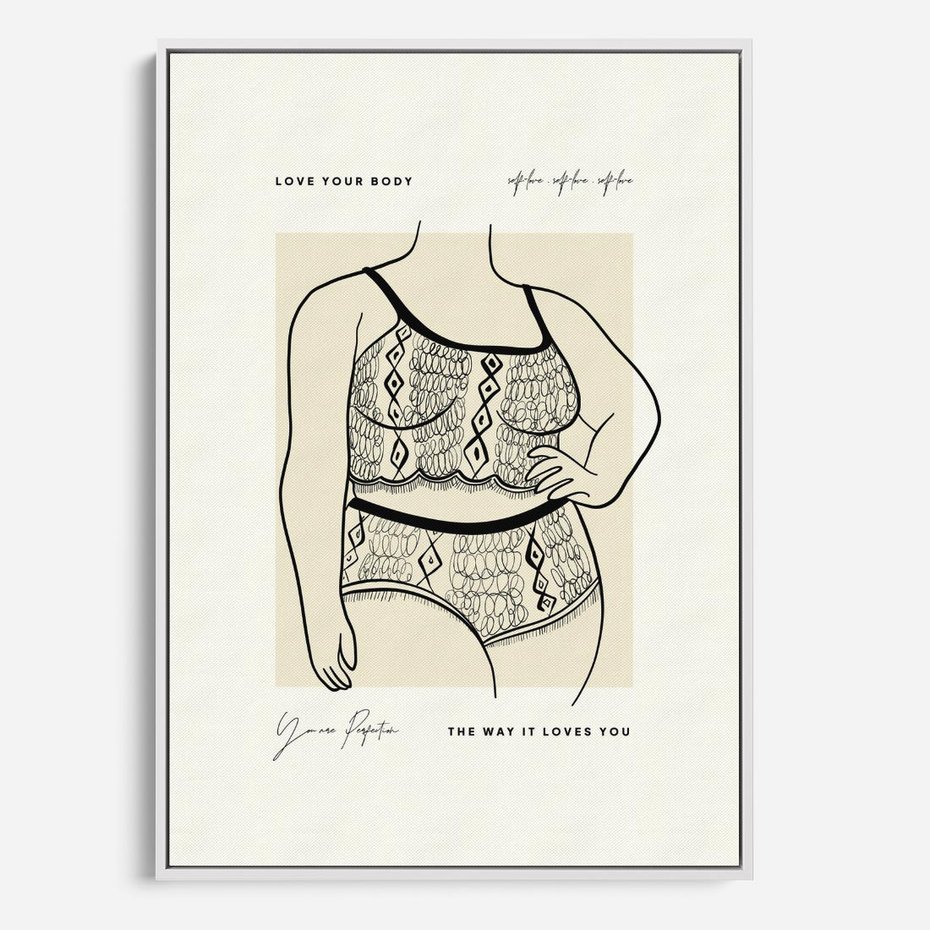 Obraz w ramie 70x100 - Spojrzenia Wewnętrznych Widoków - nowoczesna sztuka kobieca, plakat - rama biała